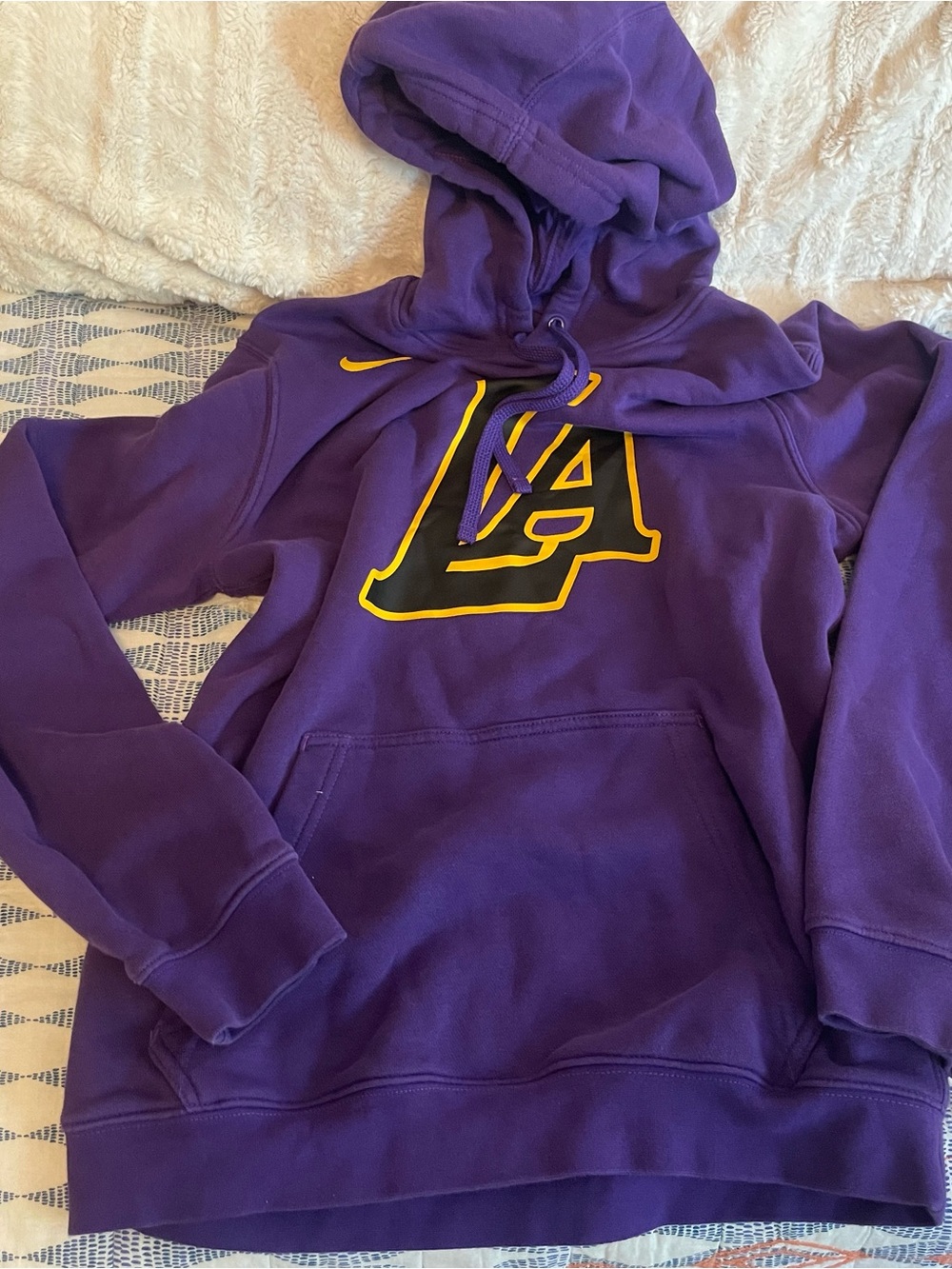 Nike Purple Hoodie with Yellow LA Outline